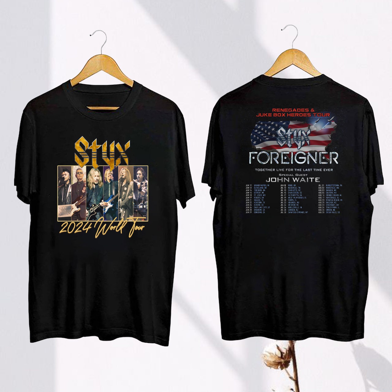 Styx Band Tour 2024 Shirt 2024 Styx and Foreigner Band Tour Shirt Styx Fan Gift Foreigner Fan Gifts Styx Band Merch Styx Graphic Tee Etsy