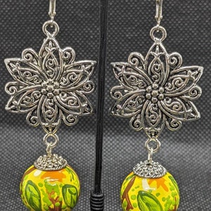 Wooden bead earrings