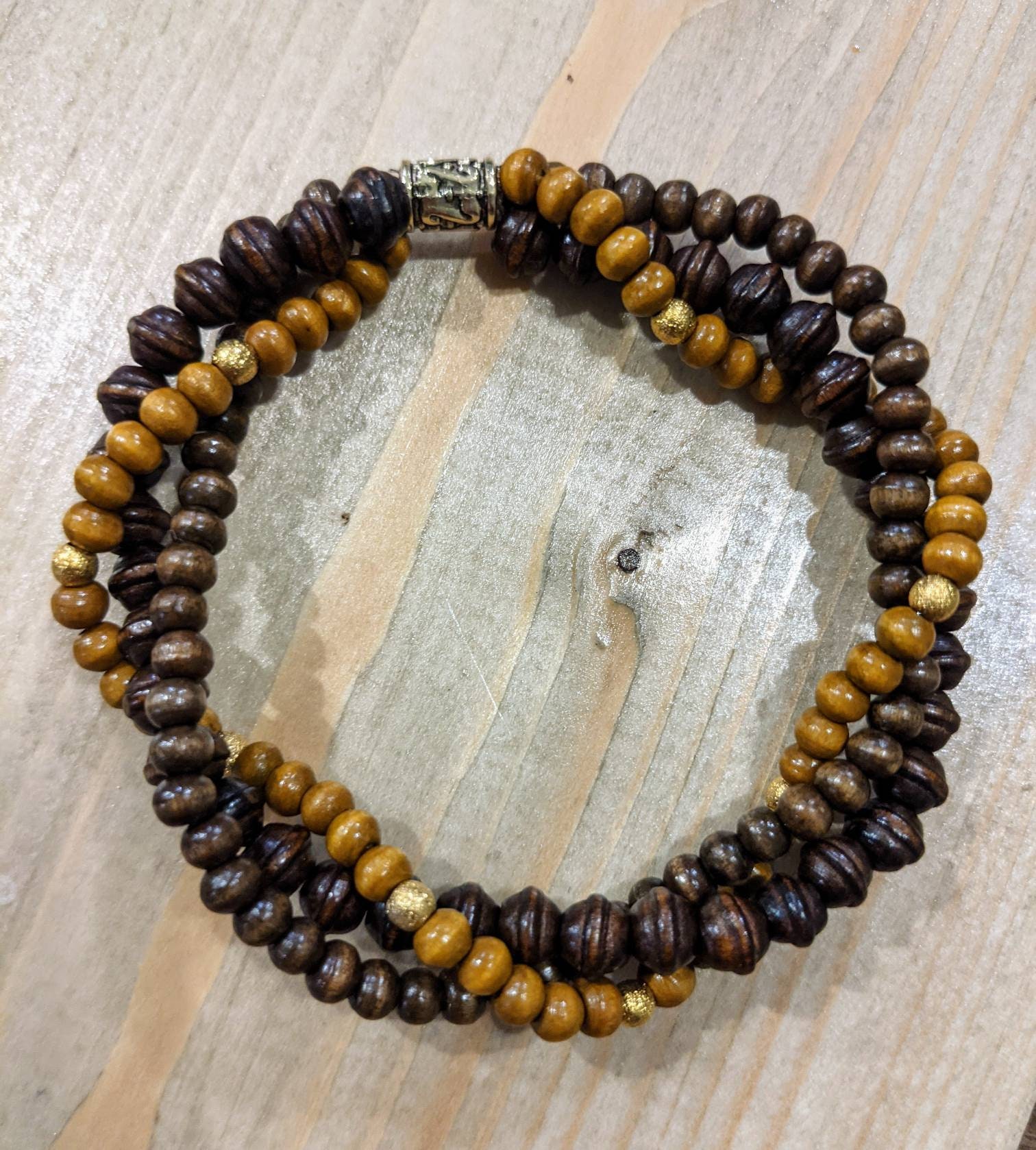 Wooden bead bracelet | Etsy