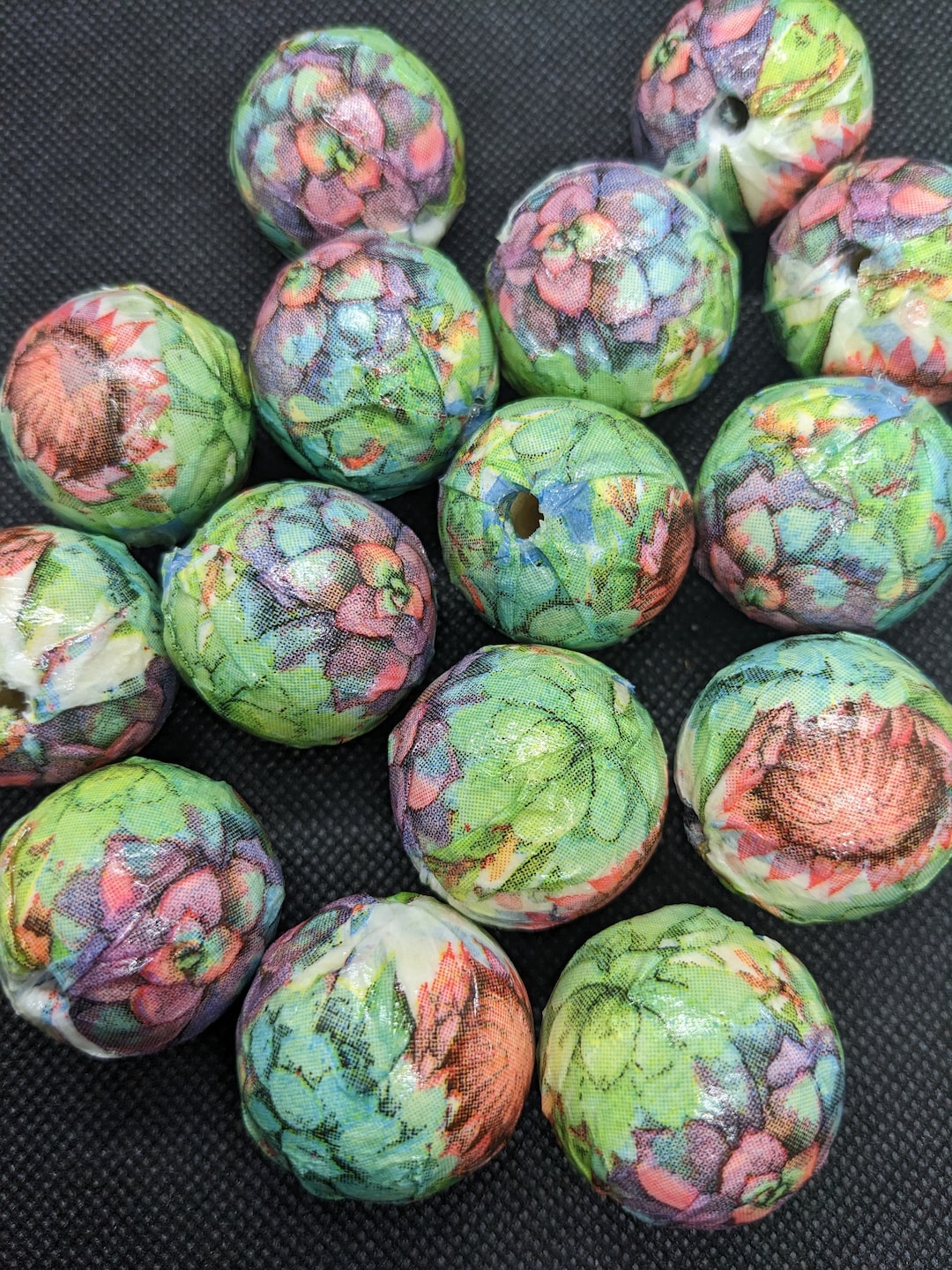 Decoupage Beads Etsy