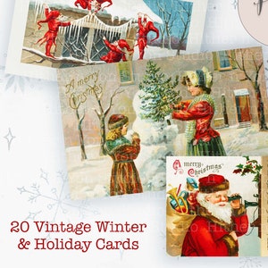 Vintage Weihnachten, Alte Welt Design, Weihnachtspostkarten, Vintage Postkarte, Old Tyme Weihnachten, Feiertagspostkarte, Weihnachtsephemera