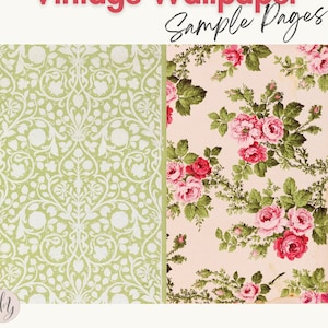 Wallpaper Samples Papers for Collage, Junk Journals, Scrapbooking, Card Making or any Paper Craft or Mixed Media Art Project. Vintage Paper.