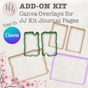 Overlays Add-On für komplette Junk Journal Canva Templates