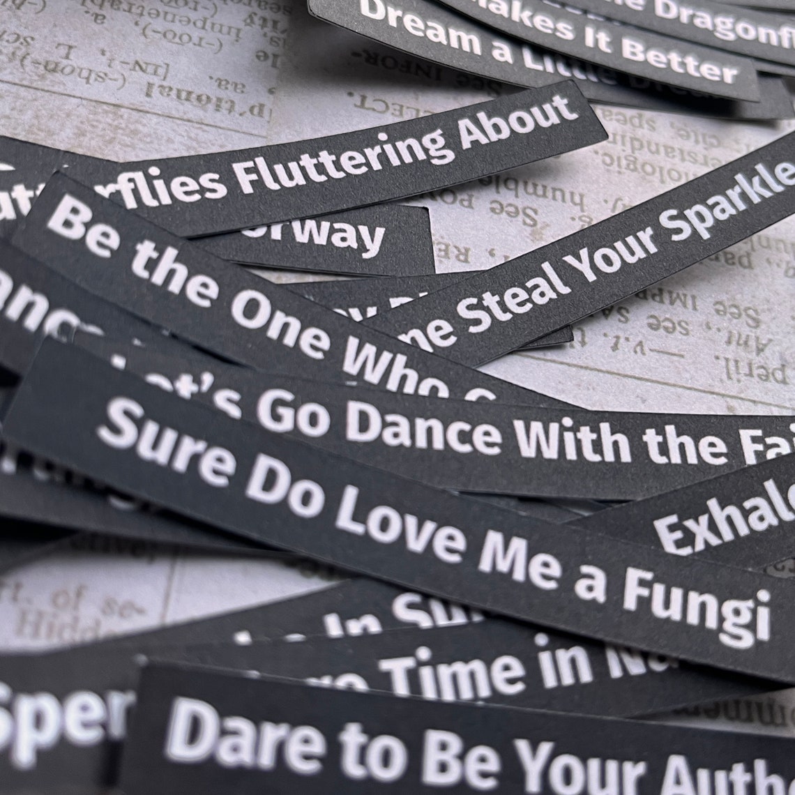 Different Sentiments, Words for Junk Journals, Card Sentiments, Black