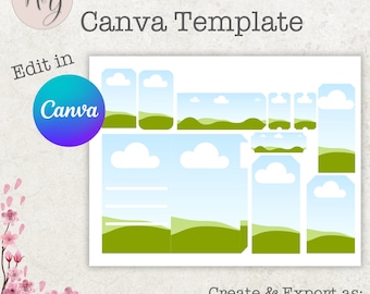 Canva Template to Create a Slotted Pocket for Your Junk Journals or Any Paper Craft Project. Use in Canva to create endless designs.