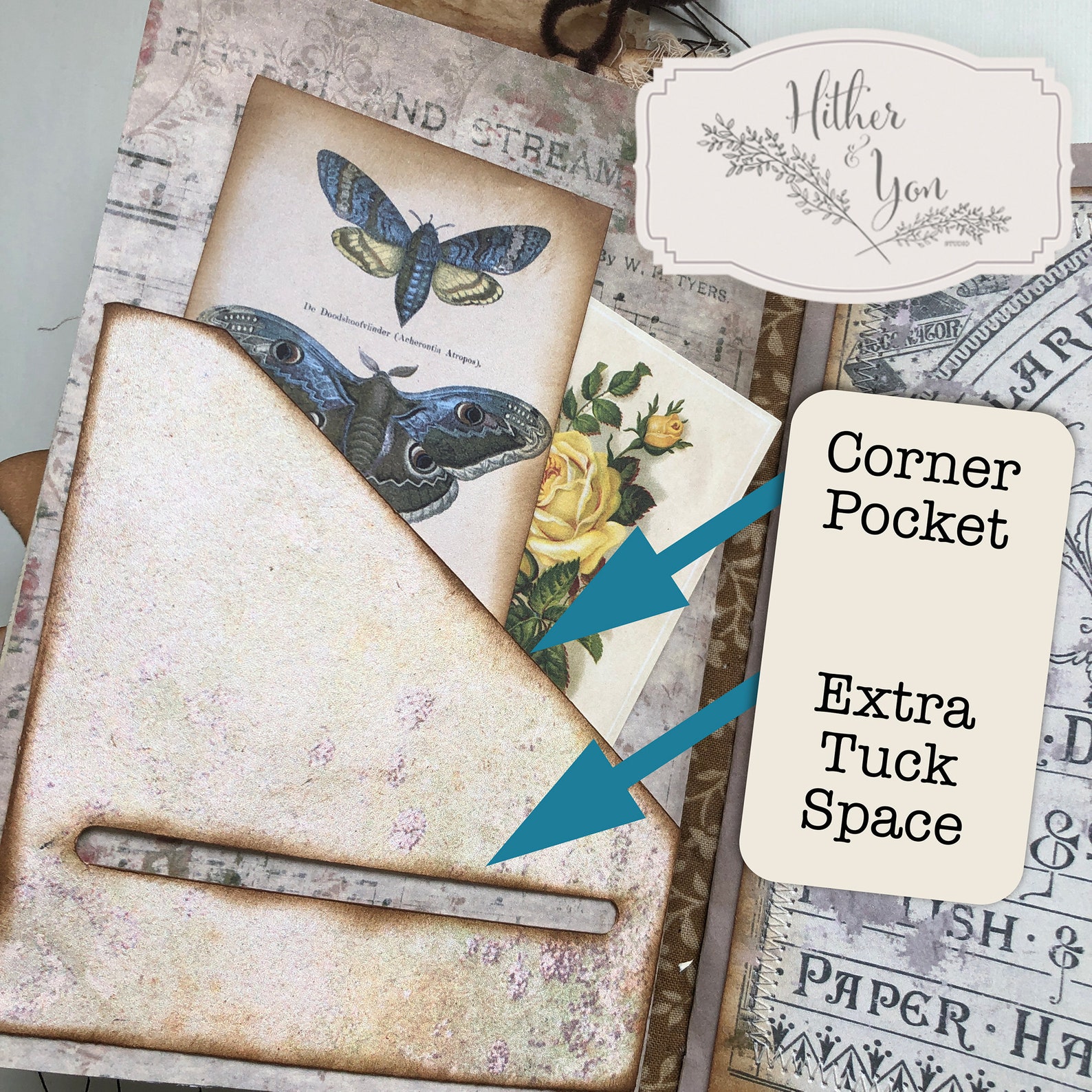 Junk Journal Pockets for Decorating Your Journals. Journal Decorated