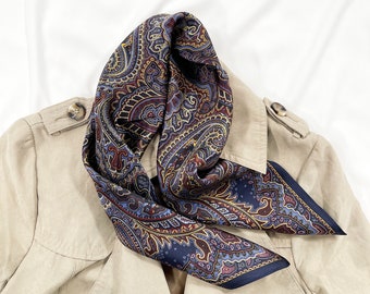 Foulard en soie cachemire bohème femme et homme, foulard en soie, foulard en soie, foulard pour homme, bandana en soie pour femme, foulard en soie, foulard pour cheveux en soie