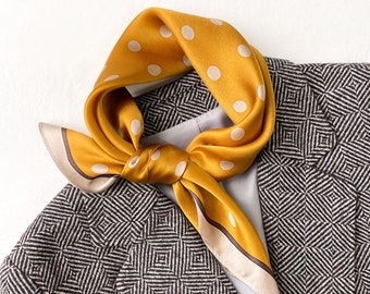 Foulard en soie classique à pois femmes hommes, foulard en soie foulard pour hommes, foulard en soie bandana en soie femmes foulard en soie foulard pour cheveux en soie