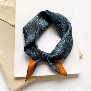 Back in stock soon Classic mens silk scarf, mens neckerchief, silk neckerchief men, silk neck scarf, silk scarf men, silk bandana men Blue & Marmalade