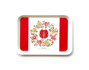 Unique vintage plastic tray, melamine tray, Art Deco tray, Chinese wedding tray, Chinese New Year decorations