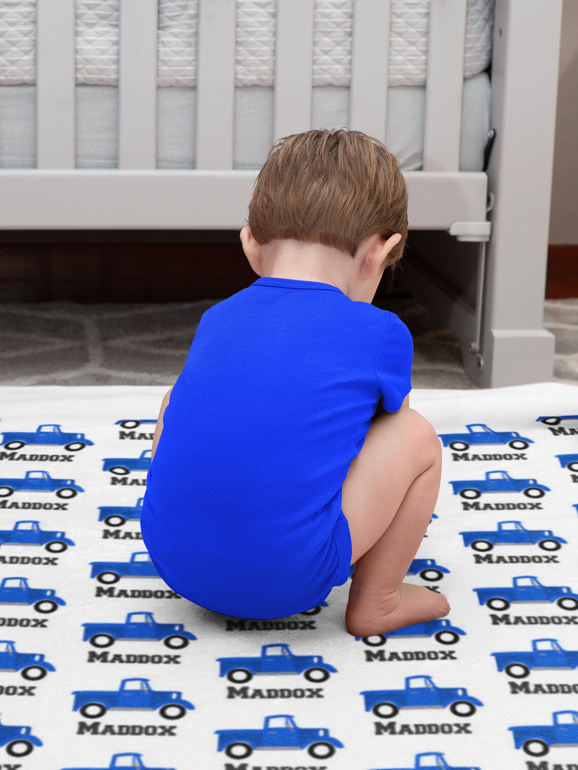 Personalized Blue Truck Blanket Made in USA Fast Shipping Etsy