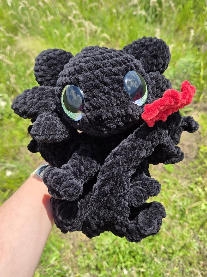 Toothless Nightfury Crochet Fury Dragon Snuggler (made to Order) - Etsy