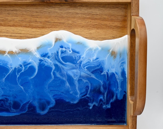Resin Wave Tray with Handles