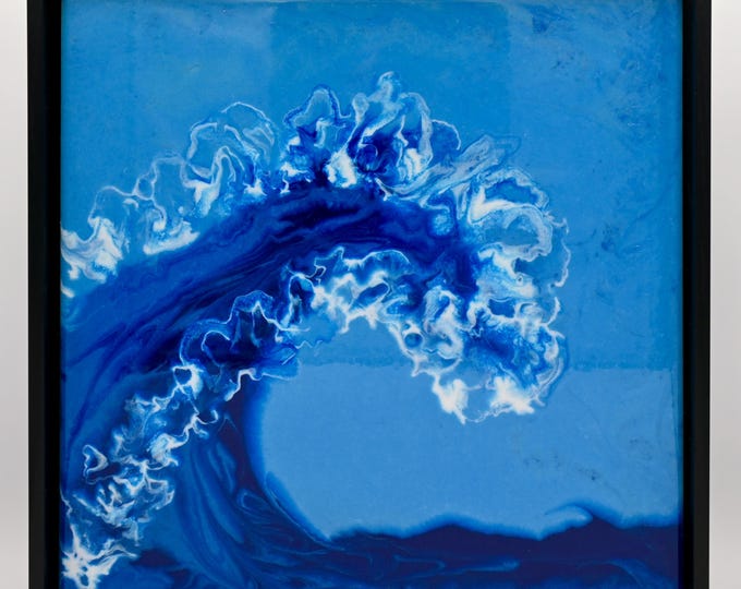 Resin Wave Framed Wall Hanging