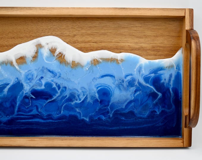 Resin Wave Tray with Handles