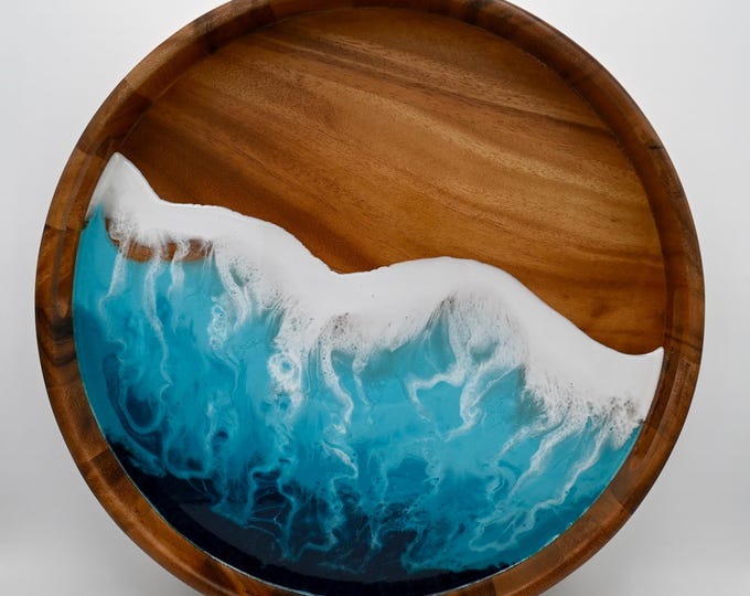 Resin Wave Round Tray