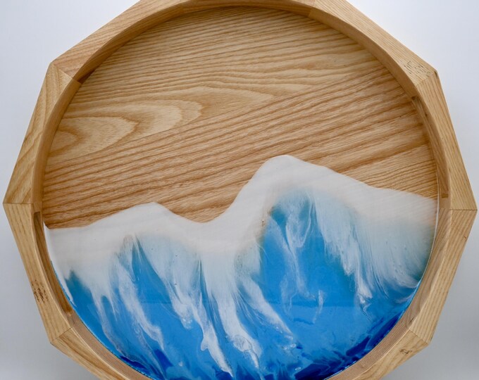 Resin Wave Round Tray