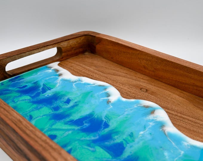 Resin Wave Tray with Handles
