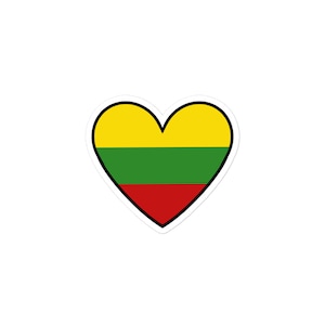 Lithuanian Heart Sticker-Lithuanian Flag Heart Sticker