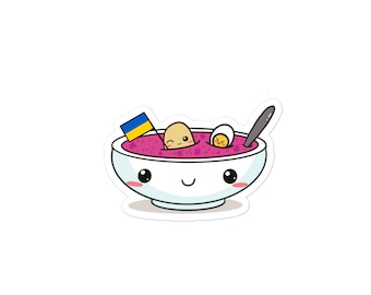 Bubble Free Ukrainian Borscht Sticker | Ukrainian Beet Soup Sticker | Custom Sticker | Ukrainian Sticker