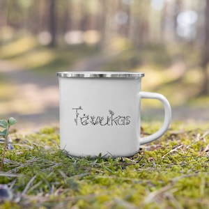 Tėvukas Enamel Camper Mug | Lithuanian Grandpa Camper Mug | Tėvukas Father’s Day Mug | Tėvukas | Custom Mug | Lithuanian Mug | Lithuania