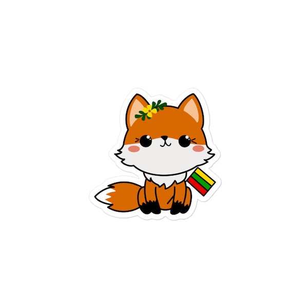 Cute Lithuanian Fox Sticker | Lithuanian Lapė Sticker | Lapė Custom Sticker | Lithuanian Stickers | Lithuania