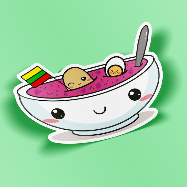 Lithuanian Šaltibarščiai Anime Sticker / Lithuanian Cold Beet Soup Anime Sticker