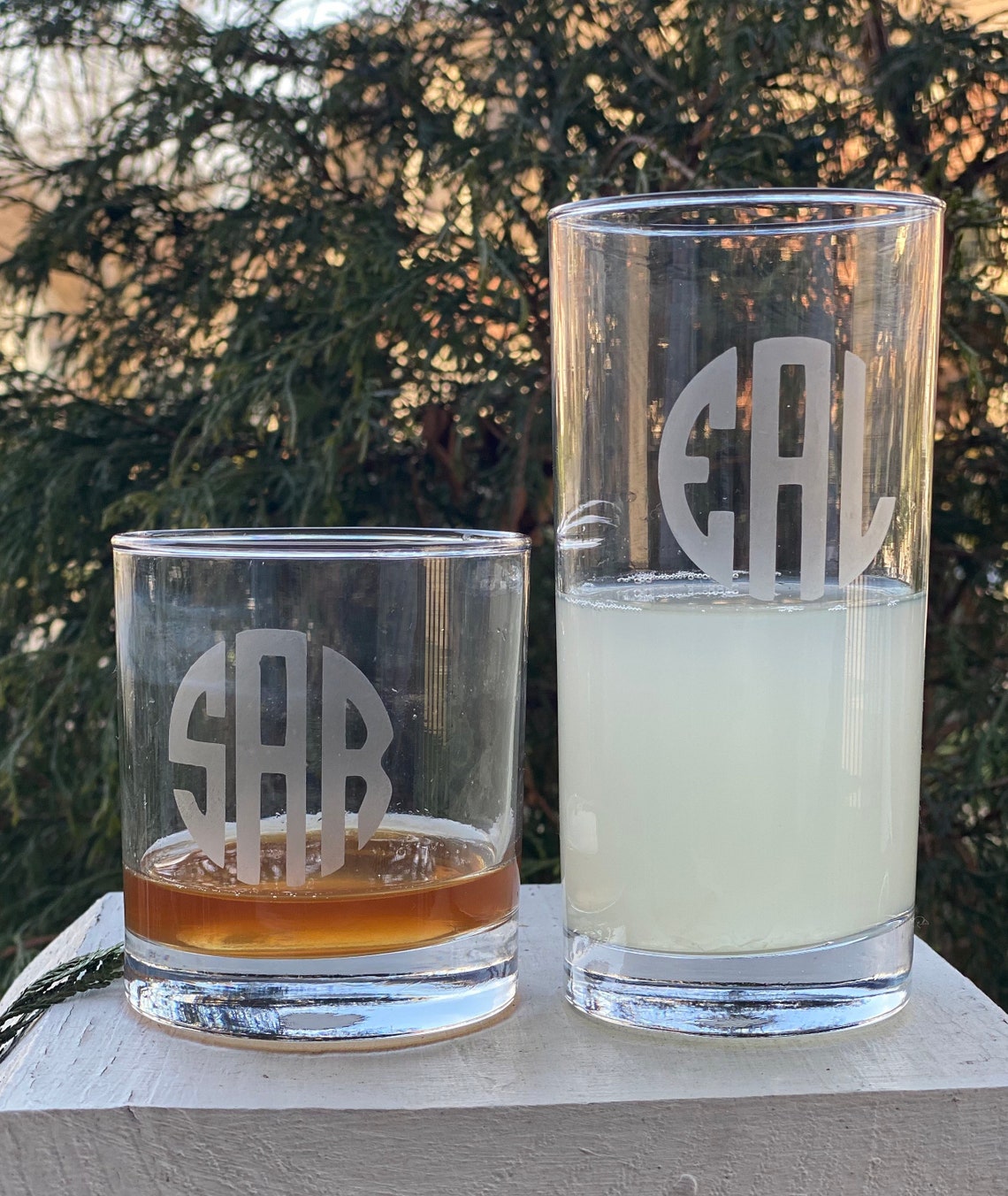 Etched Highball Glasses Personalized Bar Ware Groomsman Etsy