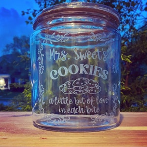 Personalized Cookie Jar-Christmas Gift Idea-Custom Cookie Jar-Kitchen Gift-Teacher Gift-Treat Storage-Corporate Gift Idea- SHIPS 24 HOURS!