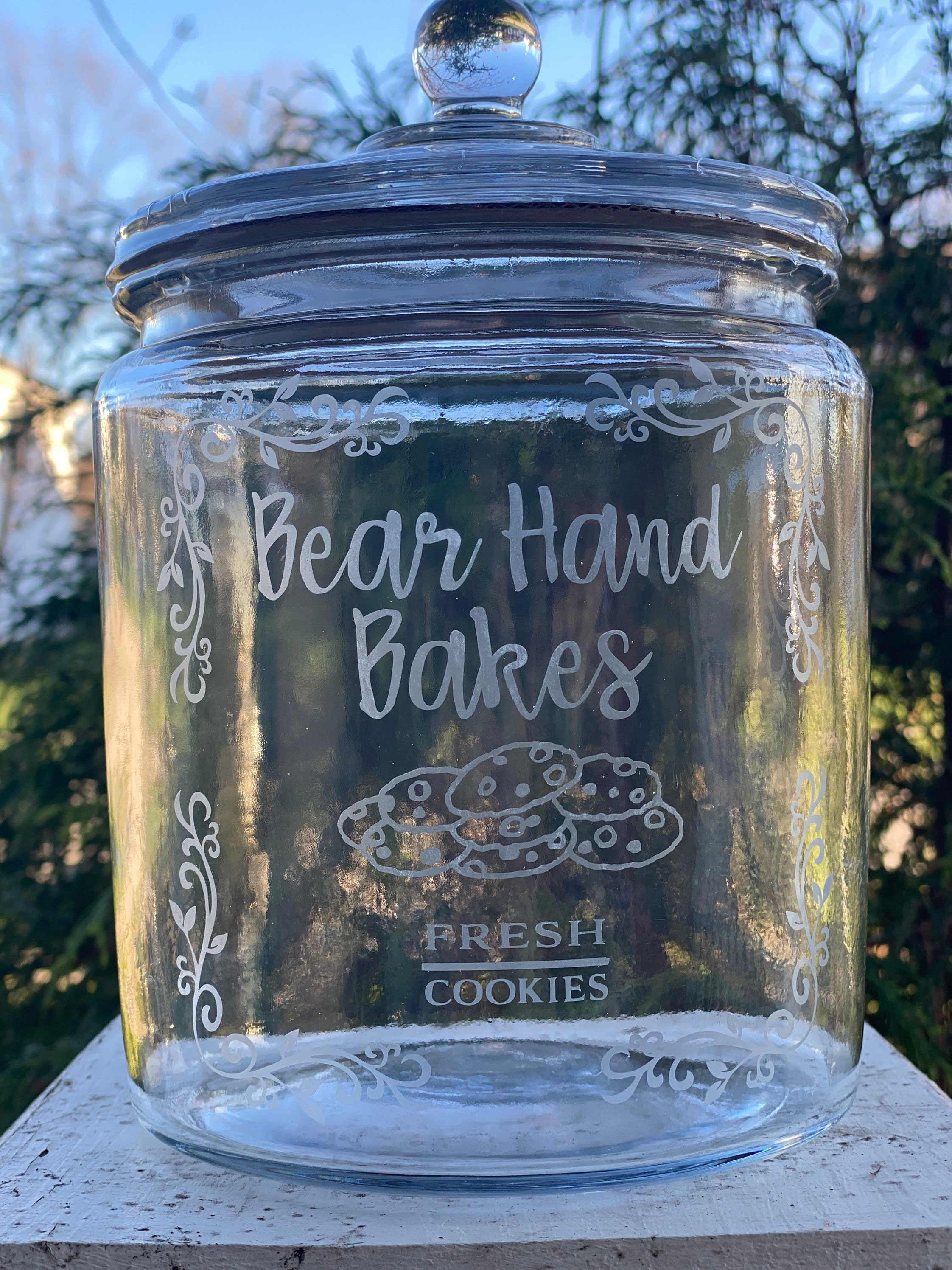 Personalized Cookie Jar, Teacher Gift, Custom Baked Goods Glass Jar, Cookies, Treat Storage, Recipe Jar, Kitchen Storage