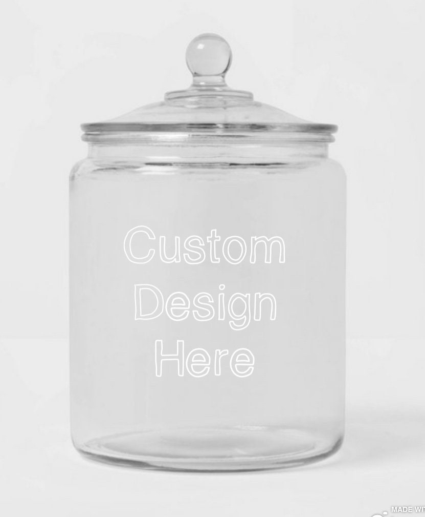 Personalized Half Gallon Glass Jar Cookie Jar With Vinyl Decal Housewarming  Gift, Holiday Gift, Grandparent Cookie Jar, Made With Love 