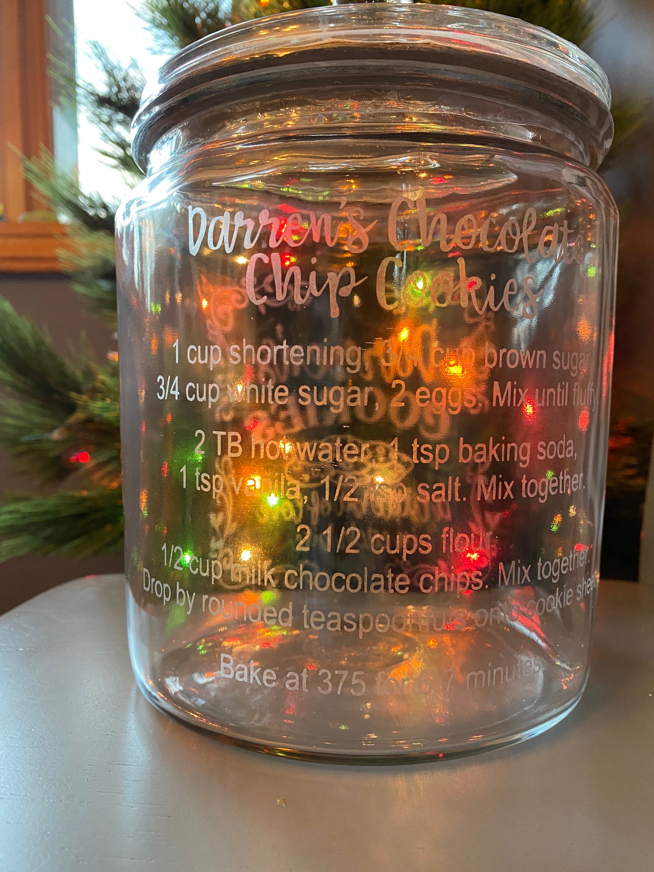 Personalized Cookie Jar, Teacher Gift, Custom Baked Goods Glass Jar, Cookies, Treat Storage, Recipe Jar, Kitchen Storage