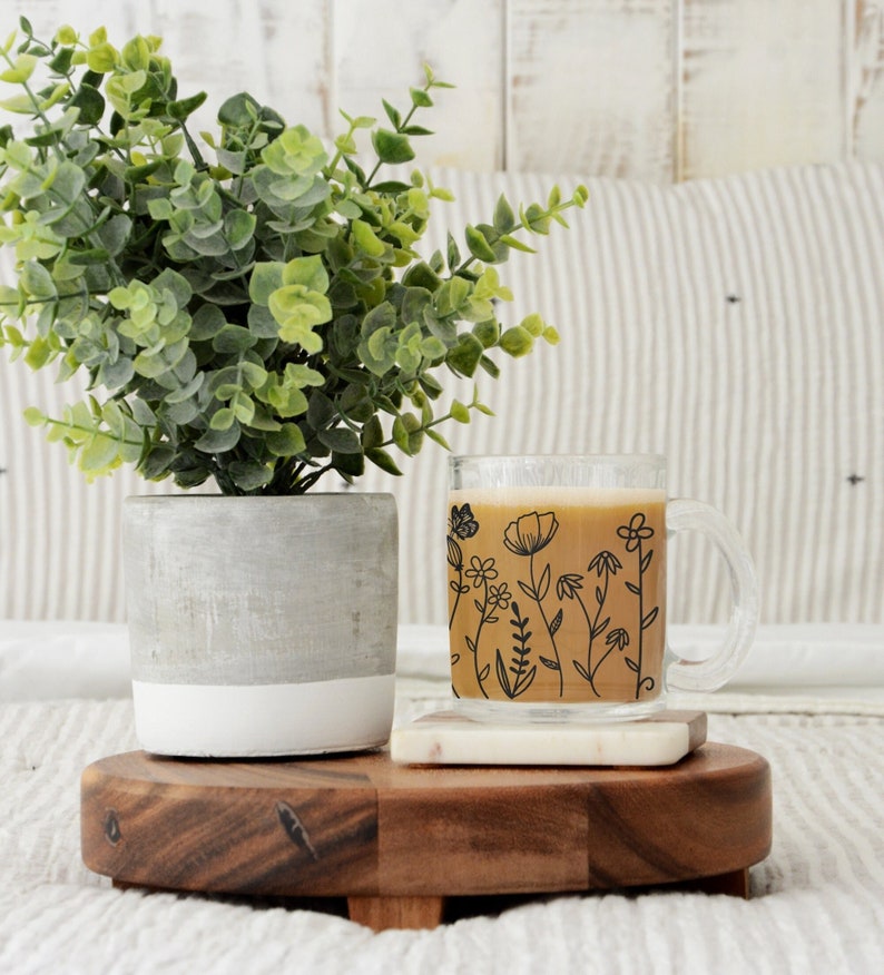 Wildflowers Clear Glass Mug