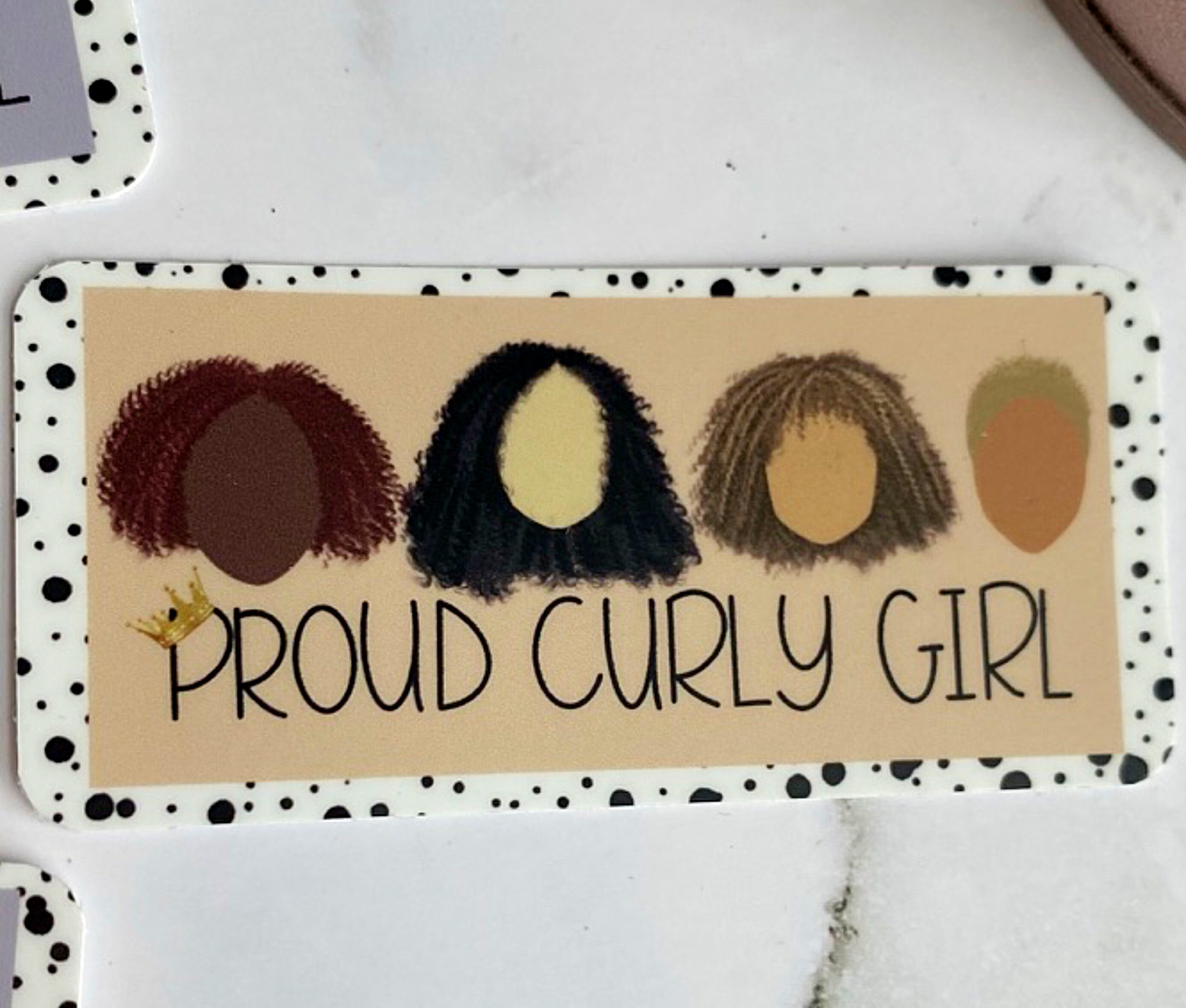 Curly Girl Sticker proud Curly Girl Matte - Etsy UK