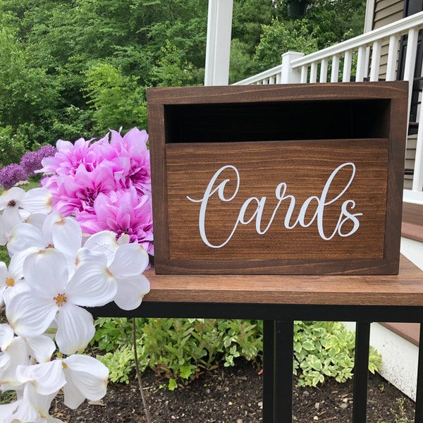 Wedding Card Box| Wooden Card Box with Slot| Rustic Card Box| Graduation Card Box| Shower Card Box