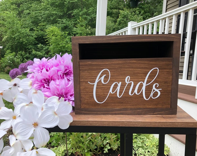 Wedding Card Box Wooden Card Box With Slot Rustic Card Box Graduation