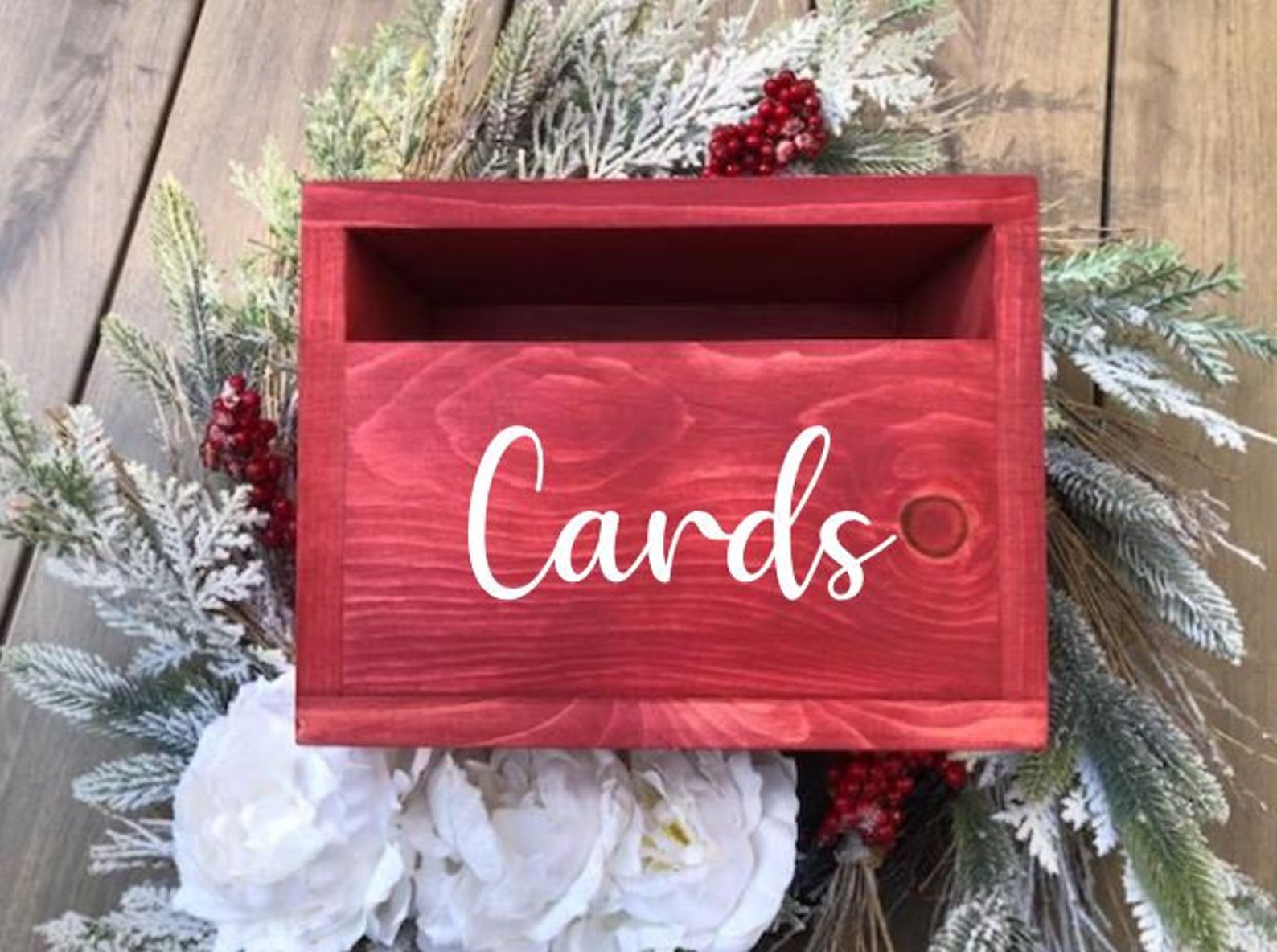 Wedding Card Box Wooden Card Box With Slot Rustic Card Box Graduation