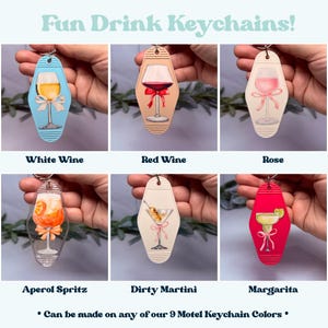 Fun Drink Motel Keychain: Retro Alcohol Keychain