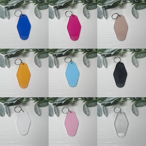 motel Schlüsselanhänger Rohling, Hotel Schlüsselanhänger Rohling, Schlüsselanhänger, Rohlinge und Zubehör, uv dtf keychain blanks, retro motel keychain, acryl