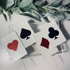 Poker Cupcake Topper, Cupcake Topper, Kasino-Motiv, Kartentopper, Pokerspieler, Spielkarten, Herz Pik vereinen Diamant, Kartenspiel