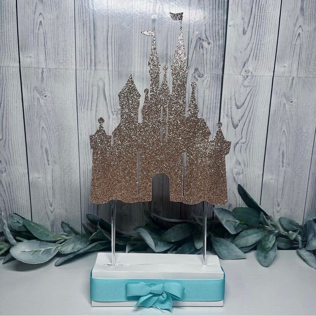 Glitter Princess Castle Cake Topper: 6-inch Party Decoration - Etsy