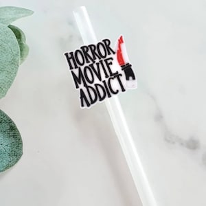 Horror Movie Addict Straw Topper