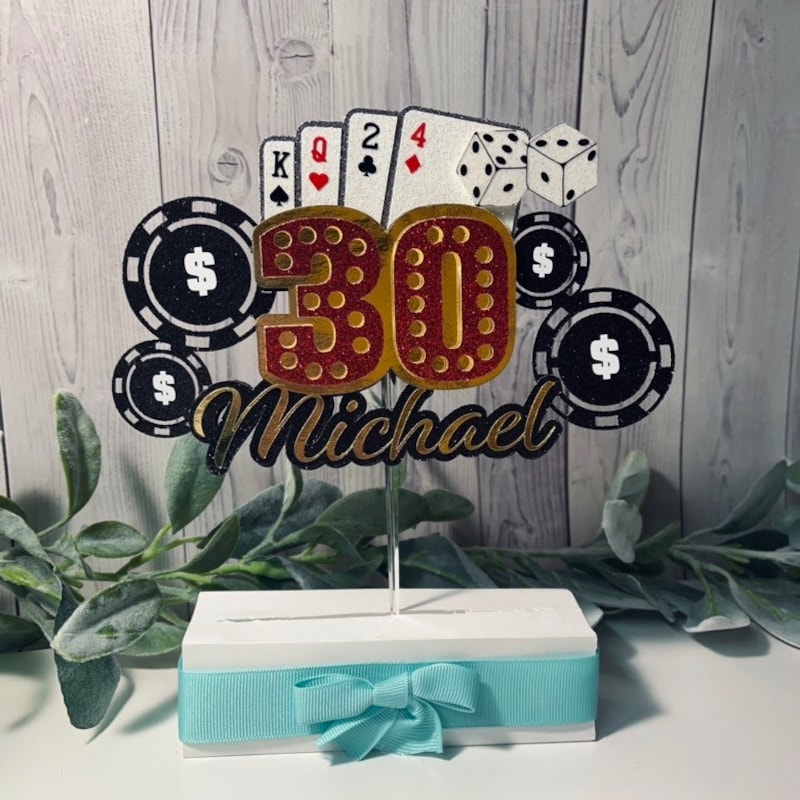 Playing Card Cake Topper - Etsy