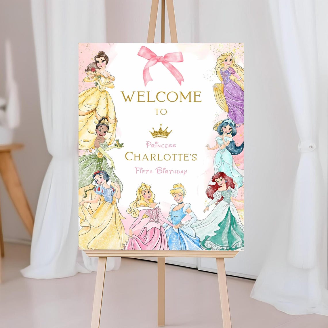 Princess Custom Signs Princess Birthday Welcome Sign, Fairy Tale Party Poster - Etsy