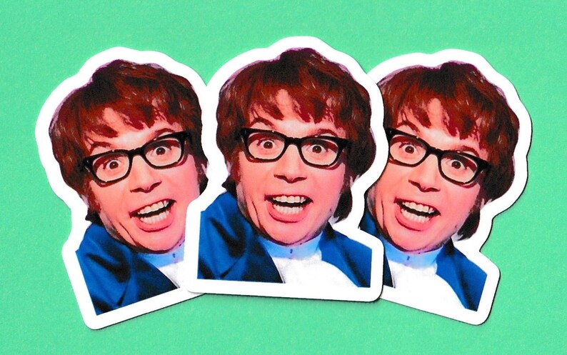 Austin Powers Face Sticker Vinyl Decal - Etsy