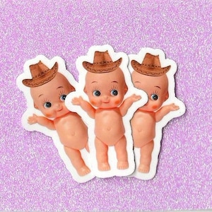 Kewpie Doll Cowgirl Cowboy Baby Decal Sticker