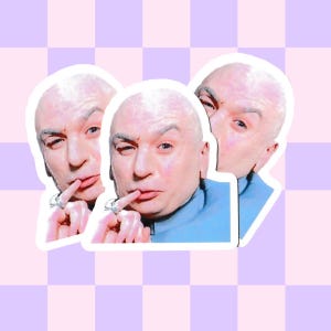 Dr Evil Austin Powers Face Vinyl Sticker Decal