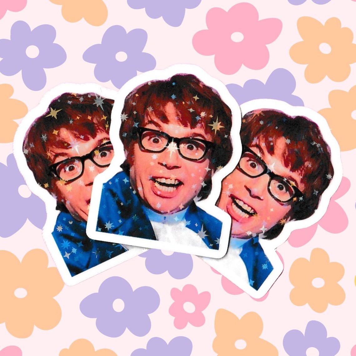 Austin Powers Face Iridescent Vinyl Decal Sticker - Etsy