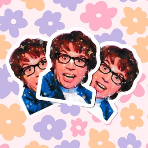 Austin Powers face Iridescent Vinyl Decal Sticker