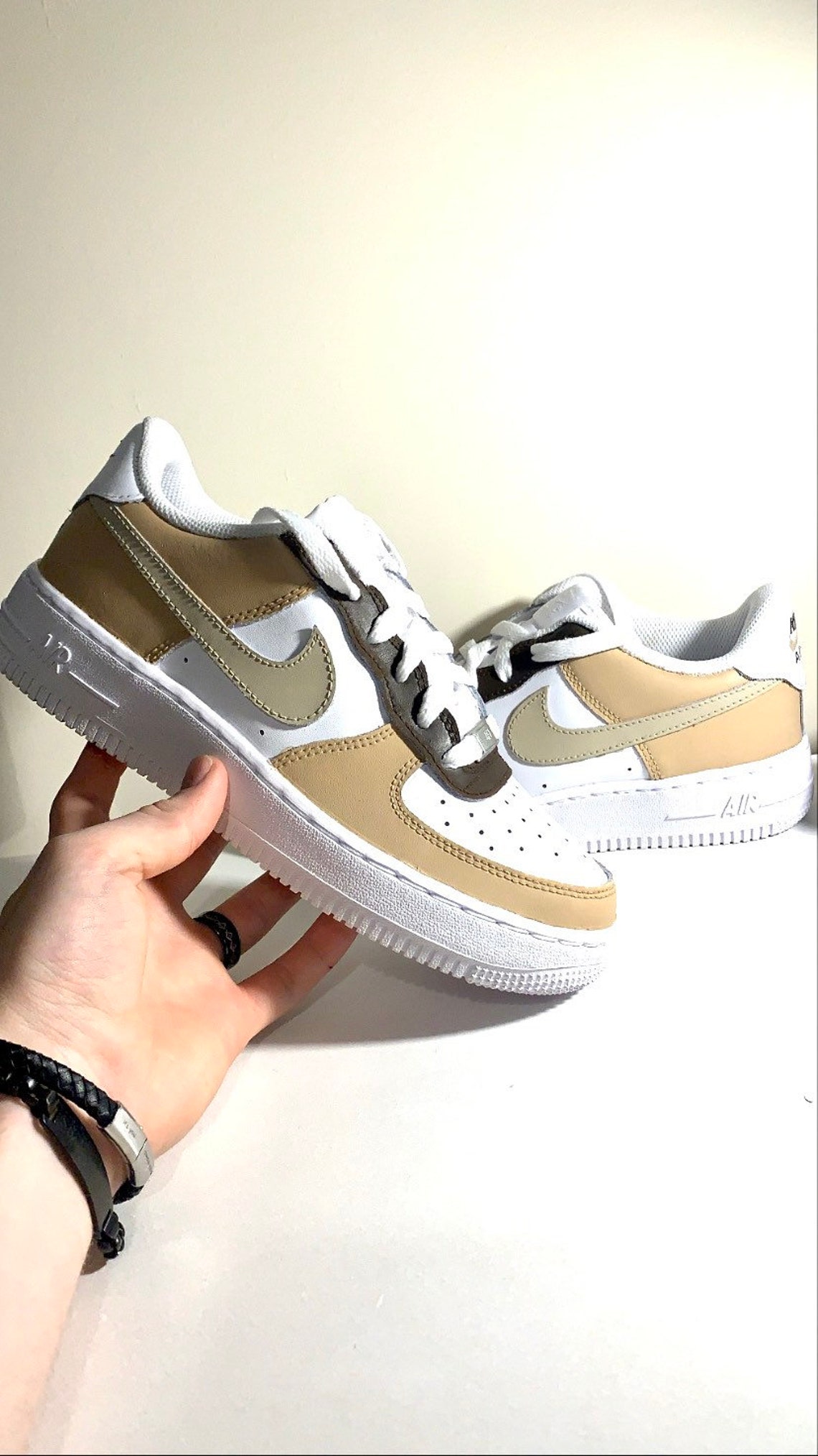 Custom BEIGE Nike Air Force 1s Unisex Male or female plus | Etsy